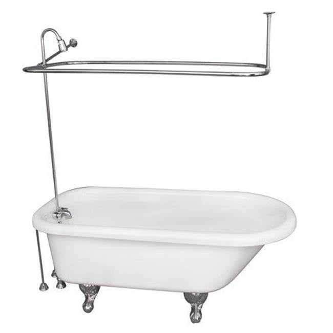 Barclay TKADTR60-WCP5 Tub Kit 60 AC Roll Top Shower Unit Supplies Drain - Polished Chrome