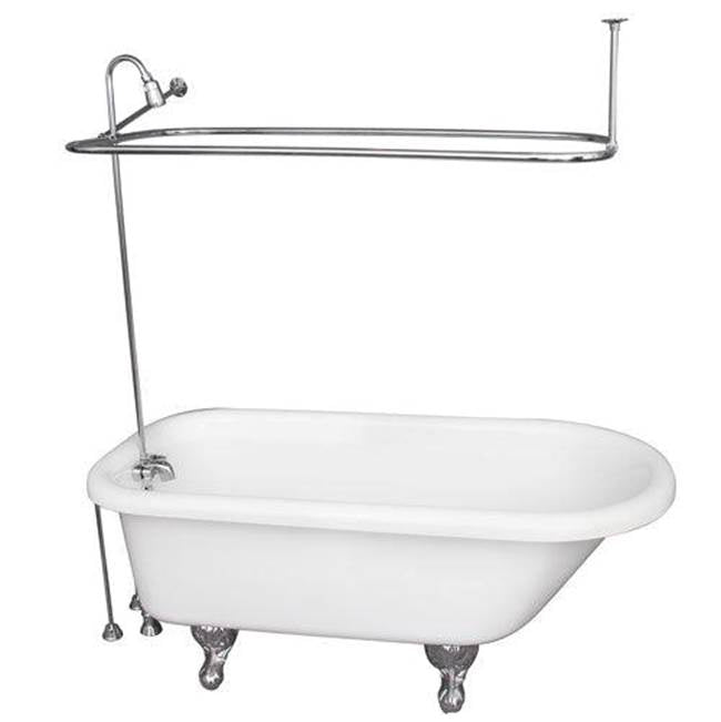 Barclay TKADTR67-WCP5 Tub Kit 67 AC Roll Top Shower Unit Supplies Drain - Polished Chrome