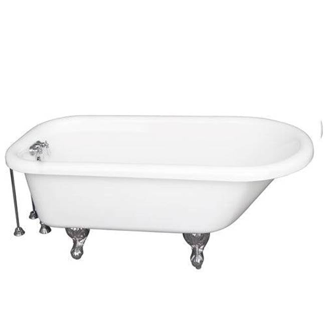 Barclay TKADTR67-WCP8 Tub Kit 67 AC Roll Top Tub Filler Supplies Drain - Polished Chrome
