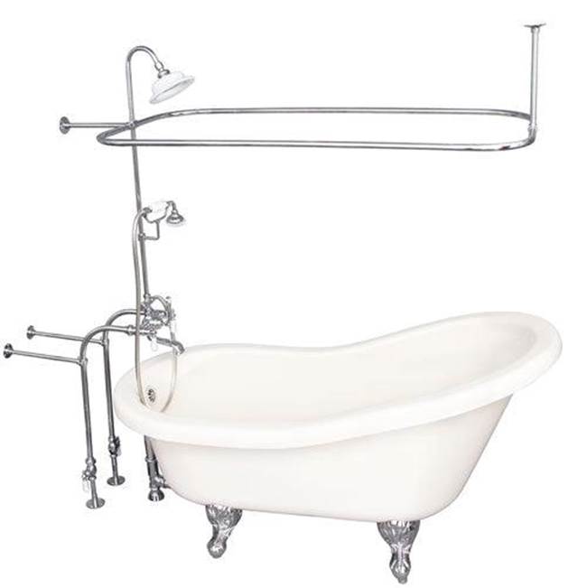 Barclay TKADTS60-BCP3 Tub Kit 60 AC Slipper Shower Unit Supplies Drain - Polished Chrome