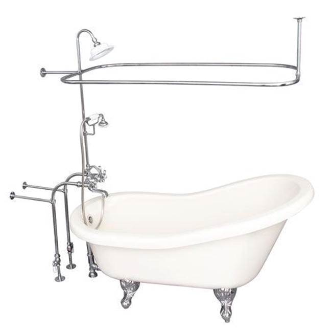 Barclay TKADTS60-BCP4 Tub Kit 60 AC Slipper Shower Unit Supplies Drain - Polished Chrome