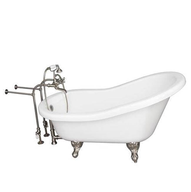 Barclay TKADTS60-WBN2 Tub Kit 60 AC Slipper Tub Filler Supplies Drain - Brushed Nickel