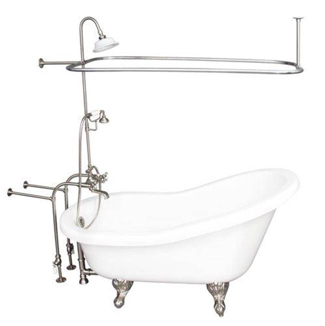 Barclay TKADTS60-WBN4 Tub Kit 60 AC Slipper Shower Unit Supplies Drain - Brushed Nickel