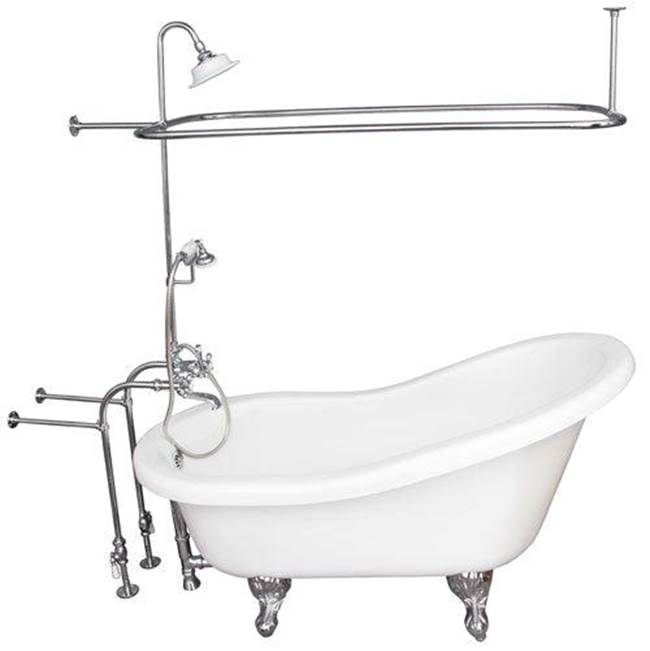 Barclay TKADTS60-WCP4 Tub Kit 60 AC Slipper Shower Unit Supplies Drain - Polished Chrome