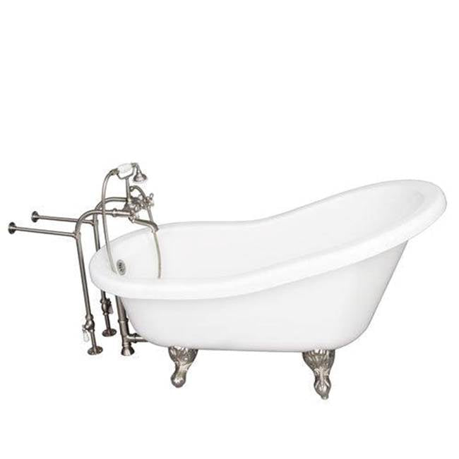 Barclay TKADTS67-WBN2 Tub Kit 67 AC Slipper Tub Filler Supplies Drain - Brushed Nickel