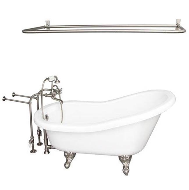 Barclay TKADTS67-WBN6 Tub Kit 67 AC Slipper Filler Shw Rod Supplies Drain - Brushed Nickel