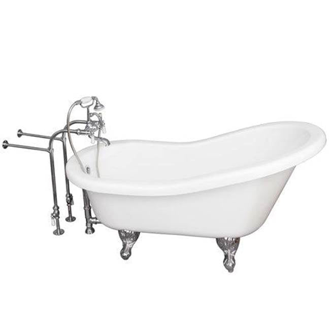 Barclay TKADTS67-WCP1 Tub Kit 67 AC Slipper Tub Filler Supplies Drain - Polished Chrome