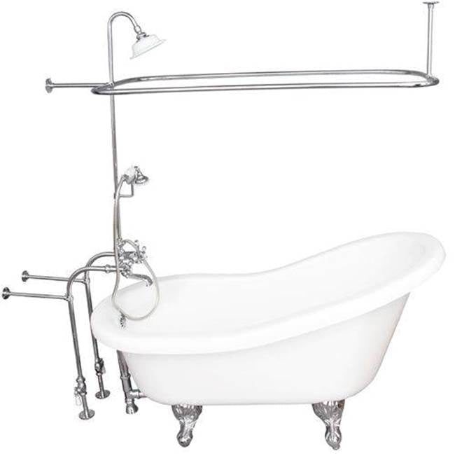 Barclay TKADTS67-WCP4 Tub Kit 67 AC Slipper Shower Unit Supplies Drain - Polished Chrome