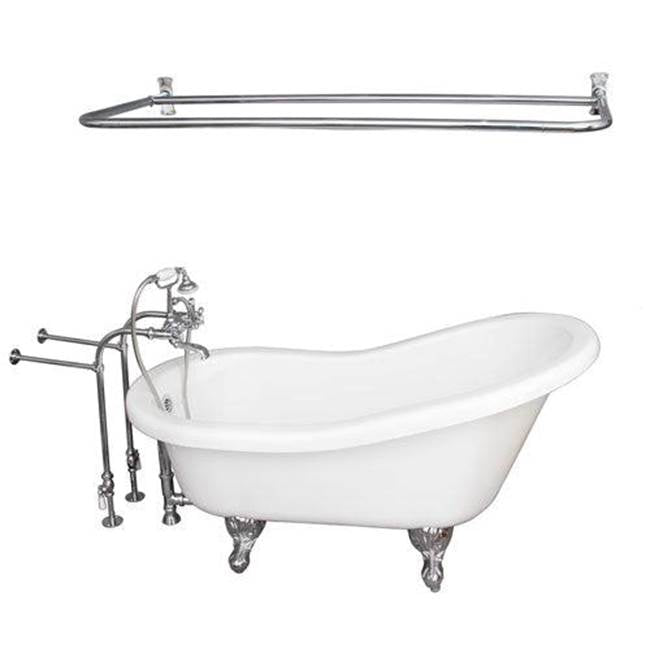 Barclay TKADTS67-WCP6 Tub Kit 67 AC Slipper Filler Shower Rod Supplies Drain - Polished Chrome