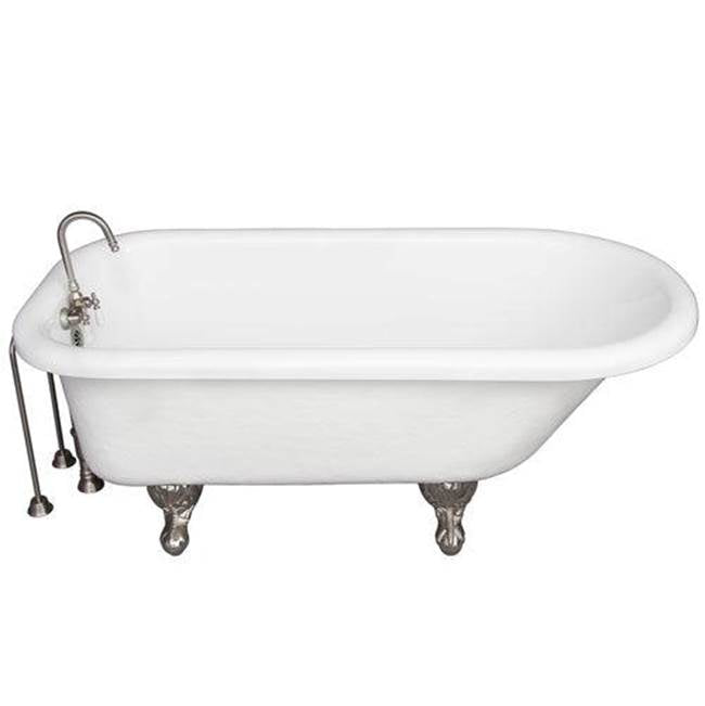 Barclay TKATR67-WBN4 Tub Kit 67 AC Roll Top Tub Filler Supplies Drain - Brushed Nickel