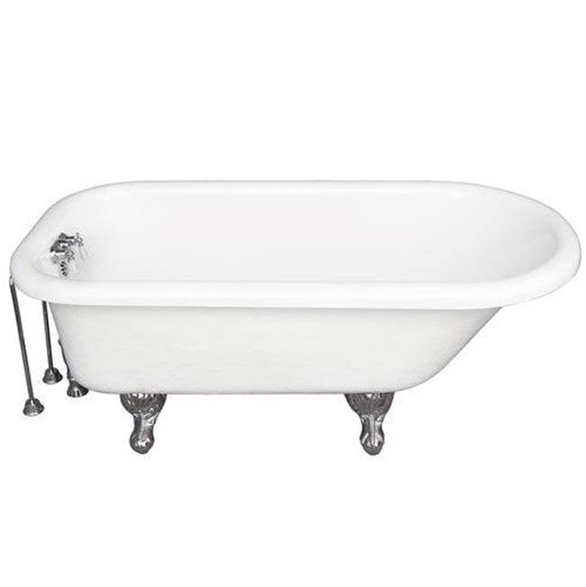Barclay TKATR67-WCP8 Tub Kit 67 AC Roll Top Tub Filler Supplies Drain - Polished Chrome