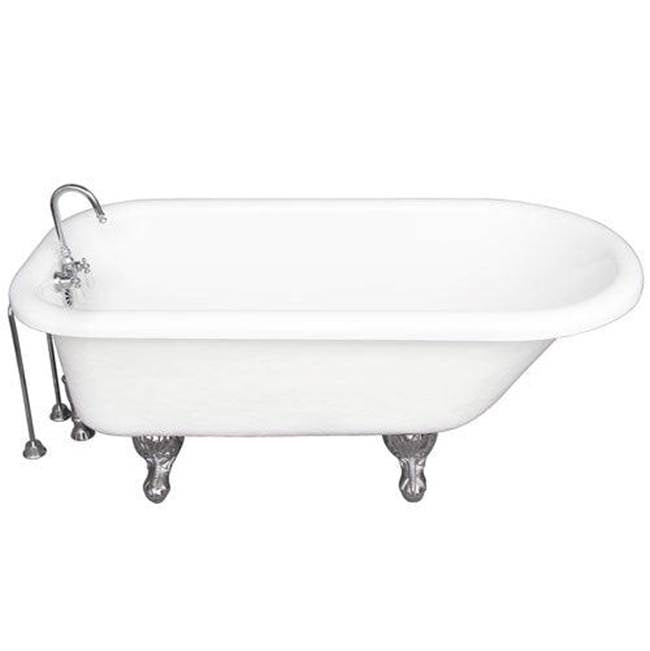Barclay TKATR67-WCP9 Tub Kit 67 AC Roll Top Tub Filler Supplies Drain - Polished Chrome