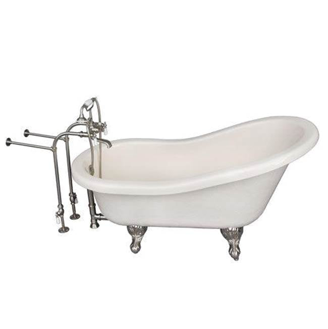 Barclay TKATS60-BBN1 Tub Kit 60 AC Slipper Tub Filler Supplies Drain - Brushed Nickel