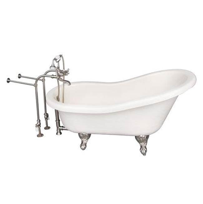 Barclay TKATS60-BBN2 Tub Kit 60 AC Slipper Tub Filler Supplies Drain - Brushed Nickel