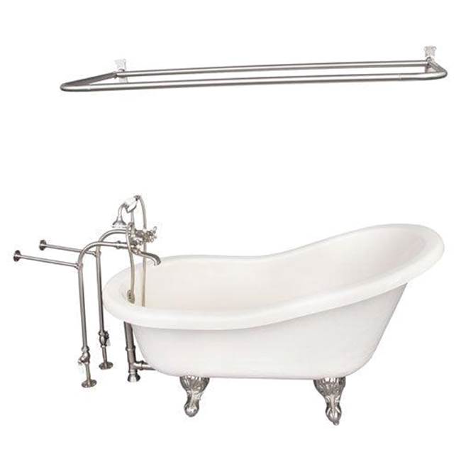 Barclay TKATS60-BBN6 Tub Kit 60 AC Slipper Shower Rod Filler Supplies Drain - Brushed Nickel