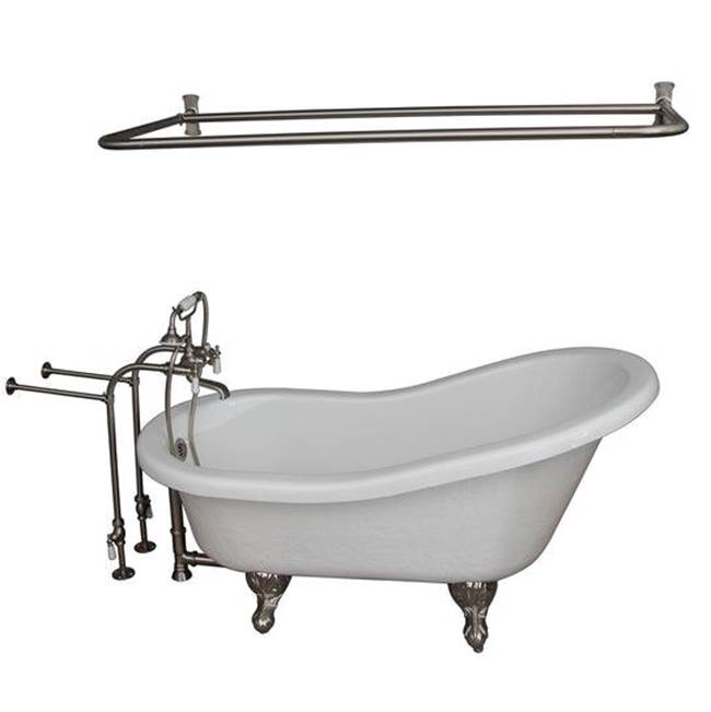 Barclay TKATS60-WBN5 Tub Kit 60 AC Slipper Shower Rod Filler Supplies Drain - Brushed Nickel