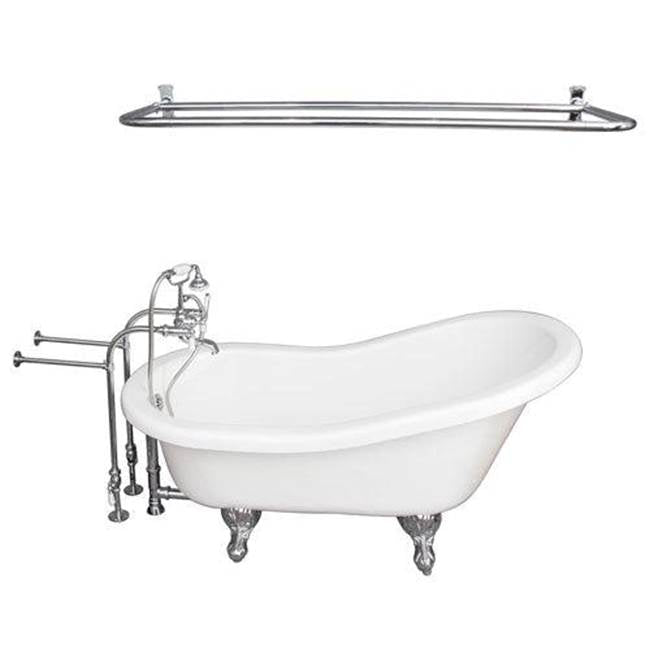 Barclay TKATS60-WCP5 Tub Kit 60 AC Slipper Shower Rod Filler Supplies Drain - Polished Chrome