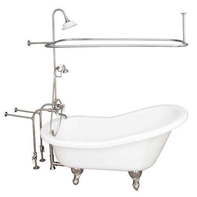Barclay TKATS67-WBN3 Tub Kit 67 AC Slipper Shower Unit Supplies Drain - Brushed Nickel