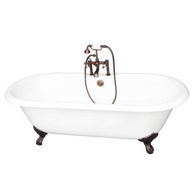 Barclay TKCTDRH-ORB2 Tub Kit 67 Cast Iron Double Roll Top Filler Supplies Drain - Oil Rubbed Bronze