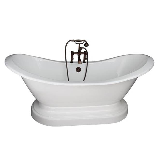 Barclay TKCTDSHB-ORB4 Tub Kit 71 Cast Iron Double Slipper Filler Supplies Drain - Oil Rubbed Bronze