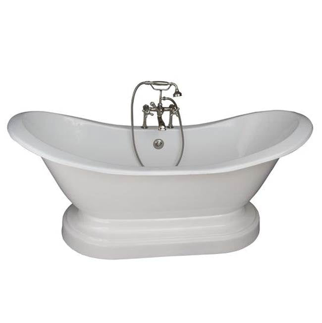 Barclay TKCTDSHB-PN5 Tub Kit 71 Cast Iron Double Slipper Filler Supplies Drain - Polished Nickel