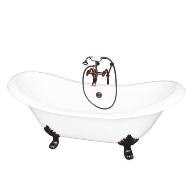 Barclay TKCTDSN-ORB1 Tub Kit 71 Cast Iron Double Slipper Filler Supplies Drain - Oil Rubbed Bronze