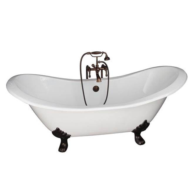 Barclay TKCTDSN-ORB4 Tub Kit 71 Cast Iron Double Slipper Filler Supplies Drain - Oil Rubbed Bronze