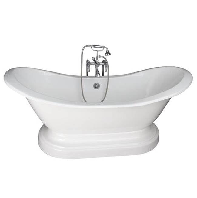 Barclay TKCTDSNB-CP4 Tub Kit 71 Cast Iron Double Slipper Filler Supplies Drain - Polished Chrome