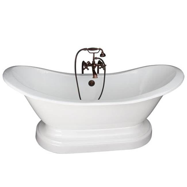 Barclay TKCTDSNB-ORB5 Tub Kit 71 Cast Iron Double Slipper Filler Supplies Drain - Oil Rubbed Bronze