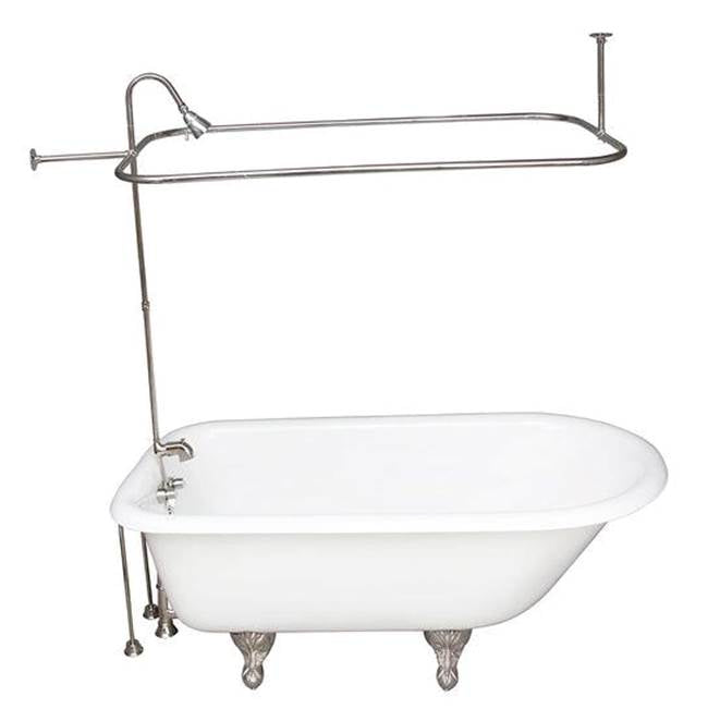 Barclay TKCTR60-CP6 Tub Kit 60 Cast Iron Roll Top Shower Unit Supplies Drain - Polished Chrome