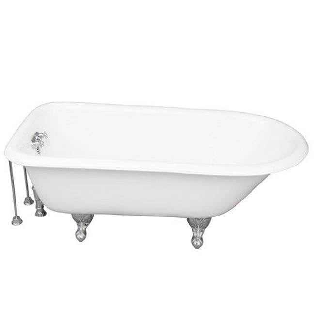Barclay TKCTR60-CP8 Tub Kit 60 Cast Iron Roll Top Tub Filler Supplies Drain - Polished Chrome