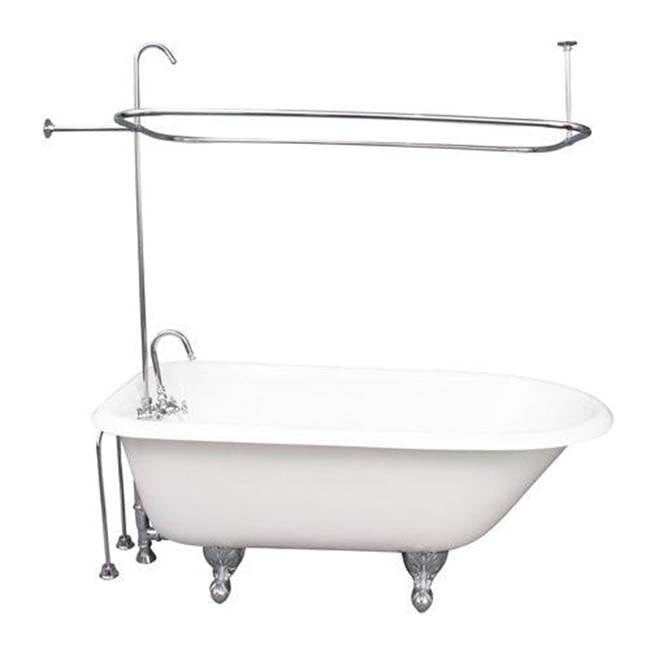 Barclay TKCTR67-CP1 Tub Kit 67 Cast Iron Roll Top Shower Unit Supplies Drain - Polished Chrome