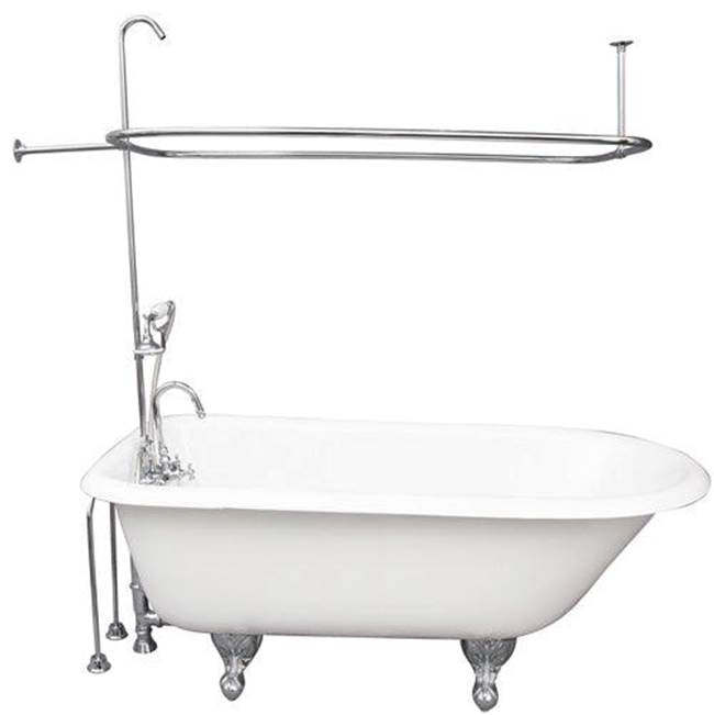 Barclay TKCTR67-CP2 Tub Kit 67 Cast Iron Roll Top Shower Unit Supplies Drain - Polished Chrome