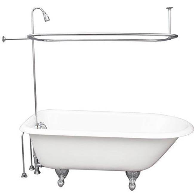 Barclay TKCTR67-CP3 Tub Kit 67 Cast Iron Roll Top Shower Unit Supplies Drain - Polished Chrome