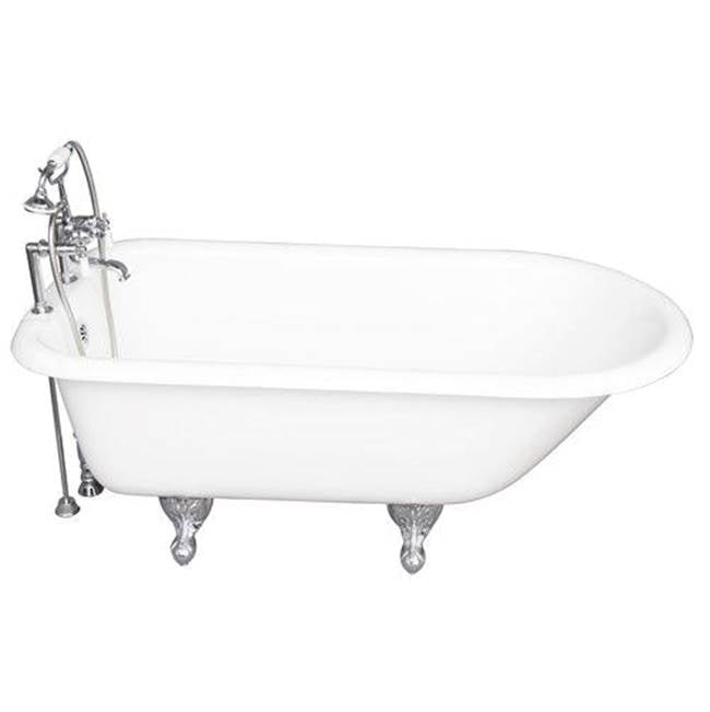 Barclay TKCTR7H60-CP1 Tub Kit 60 Cast Iron Roll Top Tub Filler Supplies Drain - Polished Chrome