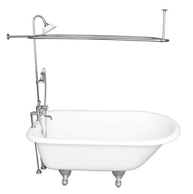Barclay TKCTR7H60-CP3 Tub Kit 60 Cast Iron Roll Top Shower Unit Supplies Drain - Polished Chrome