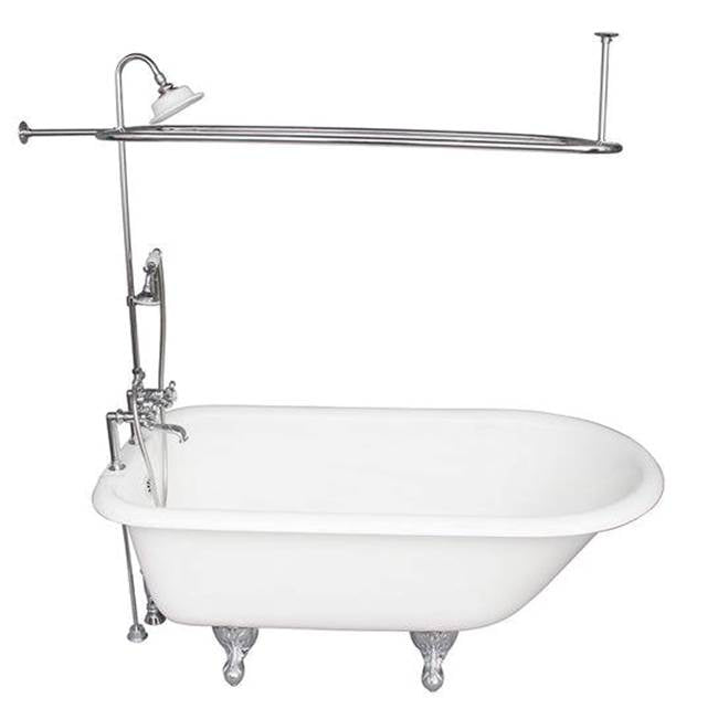 Barclay TKCTR7H60-CP4 Tub Kit 60 Cast Iron Roll Top Shower Unit Supplies Drain - Polished Chrome
