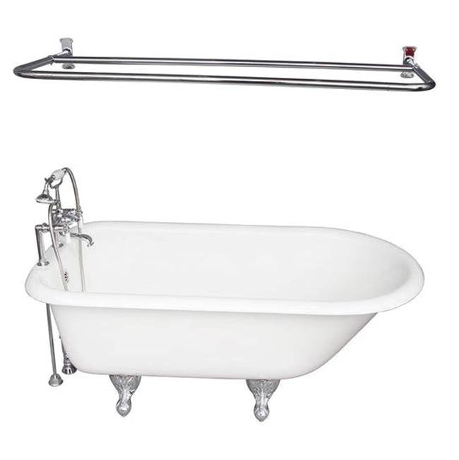 Barclay TKCTR7H60-CP5 Tub Kit 60 Cast Iron Roll Top Shower Unit Supplies Drain - Polished Chrome
