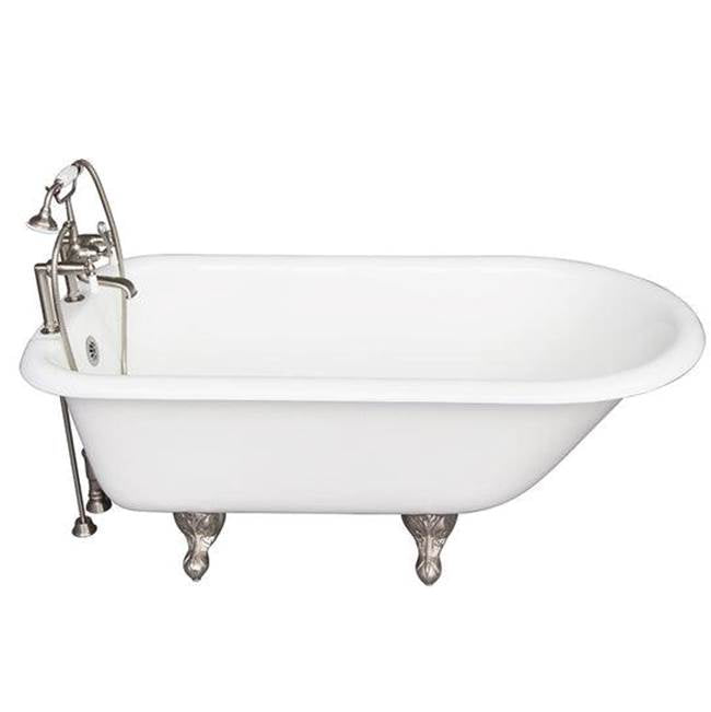 Barclay TKCTR7H60-SN1 Tub Kit 60 Cast Iron Roll Top Filler Supplies Drain - Satin Nickel