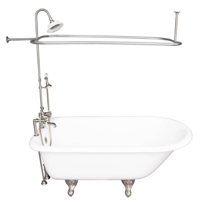 Barclay TKCTR7H60-SN3 Tub Kit 60 Cast Iron Roll Top Shower Unit Supplies Drain - Satin Nickel