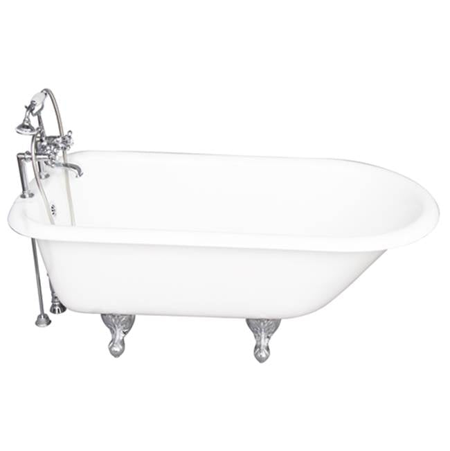 Barclay TKCTR7H67-CP2 Tub Kit 67 Cast Iron Roll Top Tub Filler Supplies Drain - Polished Chrome