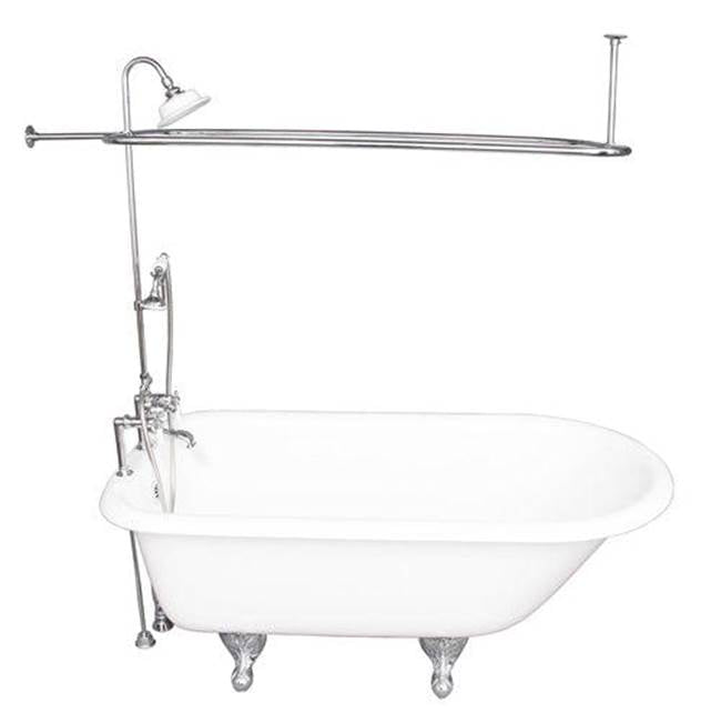 Barclay TKCTR7H67-CP3 Tub Kit 67 Cast Iron Roll Top Shower Unit Supplies Drain - Polished Chrome