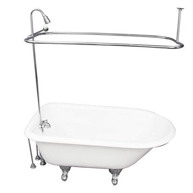 Barclay TKCTRH54-CP5 Tub Kit 54 Cast Iron Roll Top Shower Unit Supplies Drain - Polished Chrome