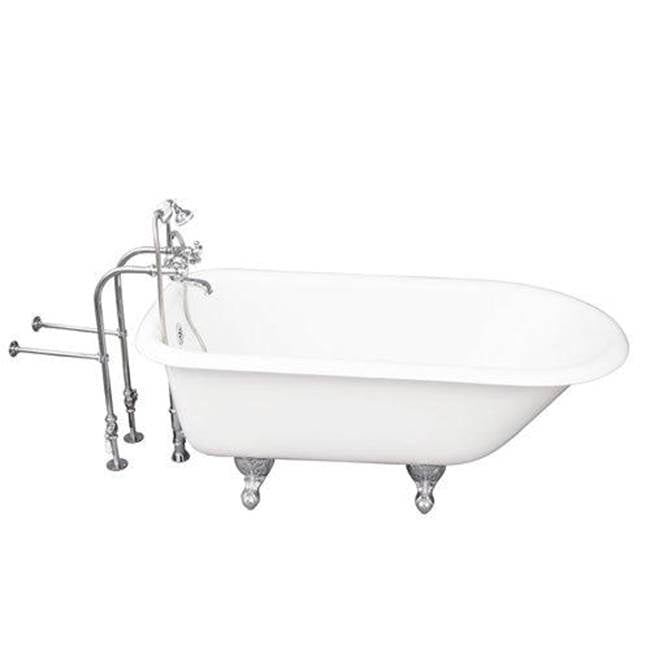 Barclay TKCTRN60-CP2 Tub Kit 60 Cast Iron Roll Top Tub Filler Supplies Drain - Polished Chrome