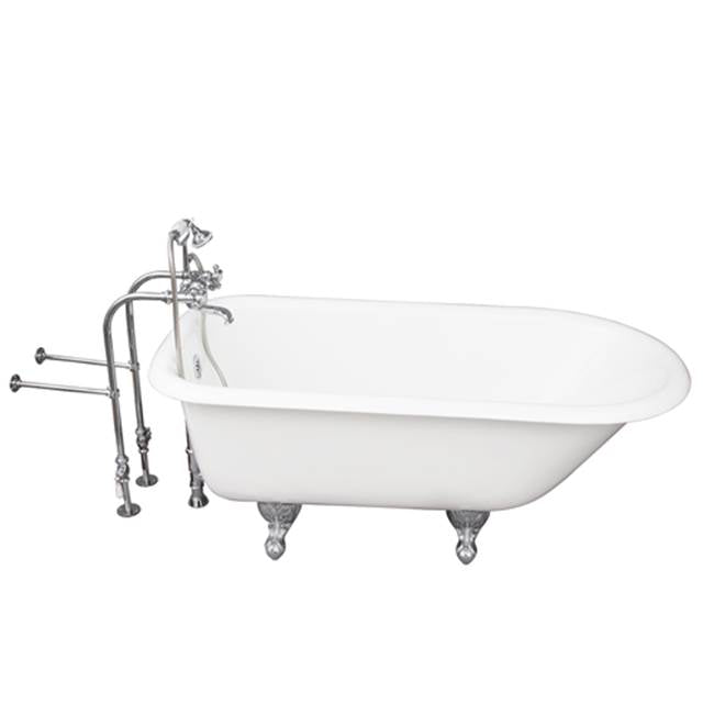 Barclay TKCTRN67-CP2 Tub Kit 67 Cast Iron Roll Top Tub Filler Supplies Drain - Polished Chrome