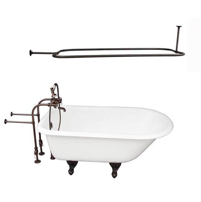Barclay TKCTRN67-ORB3 Tub Kit 67 Cast Iron Roll Top Shower Rod Filler Supplies Drain - Oil Rubbed Bronze