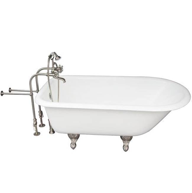 Barclay TKCTRN67-SN2 Tub Kit 67 Cast Iron Roll Top Tub Filler Supplies Drain - Satin Nickel