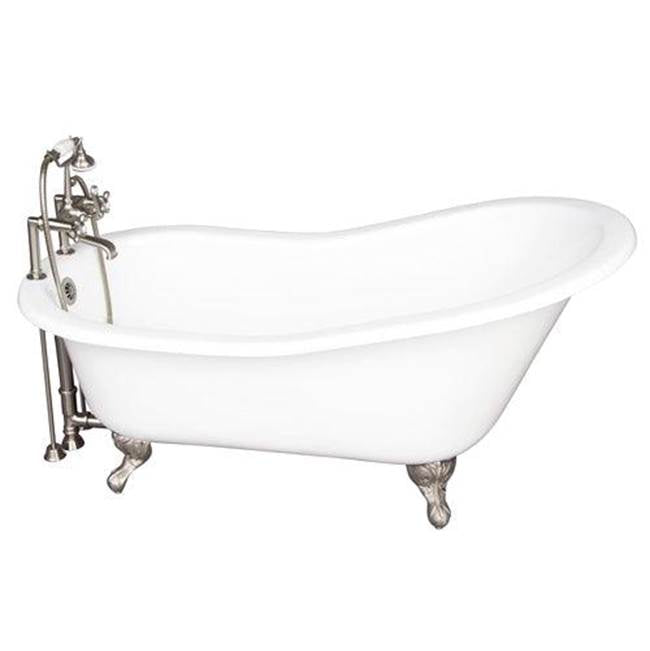 Barclay TKCTS7H67-BN2 Tub Kit 67 Cast Iron Slipper Tub Filler Supplies Drain - Brushed Nickel