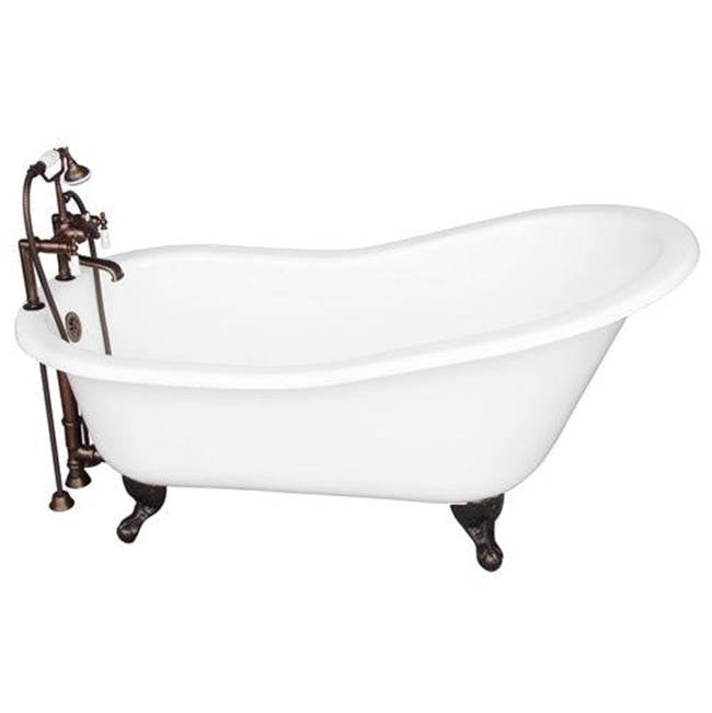 Barclay TKCTS7H67-ORB1 Tub Kit 67 Cast Iron Slipper Tub Filler Supplies Drain - Oil Rubbed Bronze