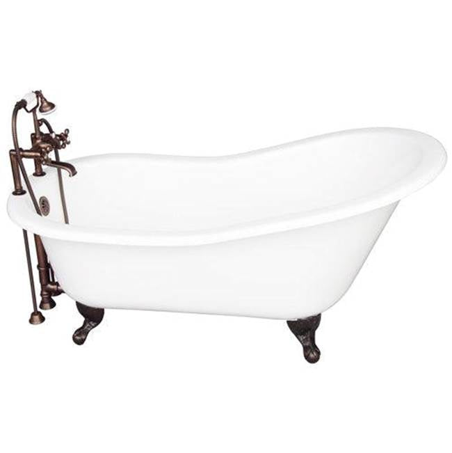 Barclay TKCTS7H67-ORB2 Tub Kit 67 Cast Iron Slipper Tub Filler Supplies Drain - Oil Rubbed Bronze